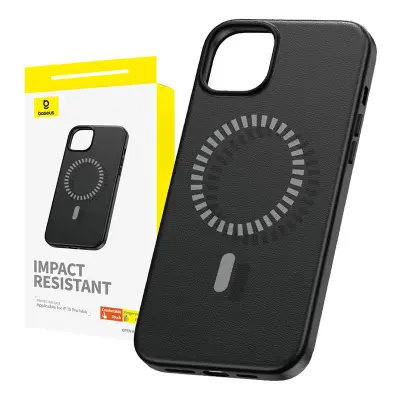 Magnetno ohišje za iPhone 15 ProMax Baseus Fauxther Series (črno)