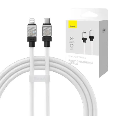 Baseus USB-C na Lightning CoolPlay Series 20W kabel za hitro polnjenje 1m (bela)