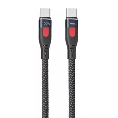 Kabel USB-C na USB-C Remax Lesu Pro, 1 m, 100 W (črn)