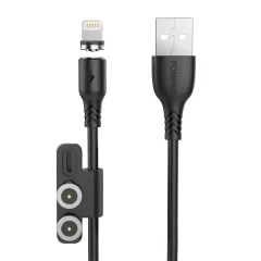 Magnetni kabel 3-v-1 USB na USB-C / Lightning / Micro USB Foneng X62, 2,4 A, 1 m (črn)