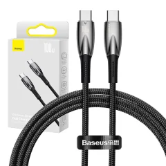 Kabel USB-C na USB-C Baseus Glimmer, 100 W, 1 m (črn)