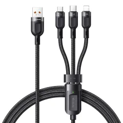 Kabel 3-v-1 USB na USB-C / Lightning / Micro USB, Mcdodo CA-0930, 6A, 1,2 m (črn)