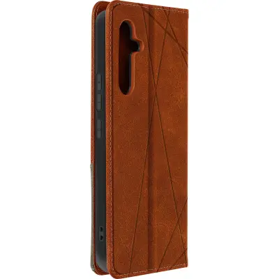 Ovitek denarnica za Samsung Galaxy A54 5G, Geo Collection - rjav