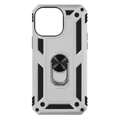 iPhone 15 Pro Max Shockproof Ring Case, serija ArmoRing Silver