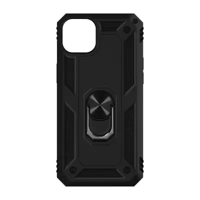 Ovitek z obrocem za iPhone 15 Plus, odporen proti udarcem, serija ArmoRing, crna