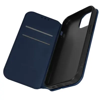 Ovitek denarnica za iPhone 15 Pro Max, podpora za video - klasicna izdaja polnocno modra