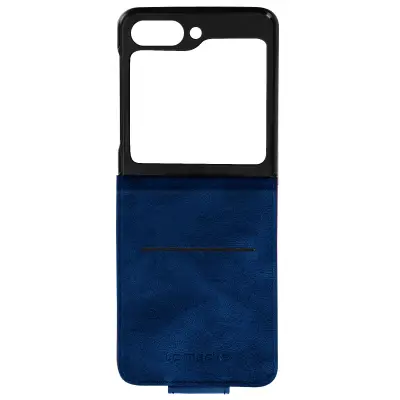 Vertikalna preklopna torbica Samsung Z Flip 5, držalo za kartice RFID - polnocno modra