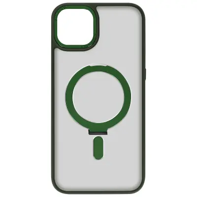 Ovitek MagSafe za iPhone 15, funkcija stojala - zelen obris
