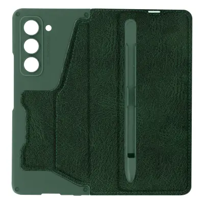 Preklopna torbica denarnica Samsung Galaxy Z Fold 5, umetno usnje - temno zelena