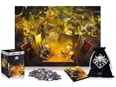 Dober plen The Witcher, ki igra Gwent - 1000 kosov sestavljanke za odrasle in otroke, stare 14 let - 68x48cm igralna sestavljanka s plakatom in torbo