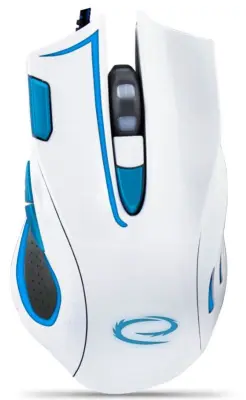 Miška žična GAMING ESPERANZA HAWK, belo-modra, 2400dpi, 7 gumbov