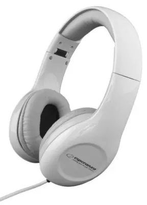 Slušalke ESPERANZA SOUL; stereo, audio, zložljive, bele, 3m