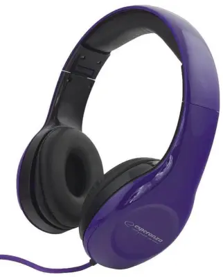 Slušalke ESPERANZA SOUL; stereo, audio, zložljive, vijolične, 3m