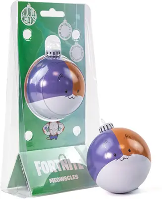 Numskull Bauble Heads Uradni okraski za božično drevo Fortnite Meowscles - Kovinska božična kroglica, viseča dekoracija