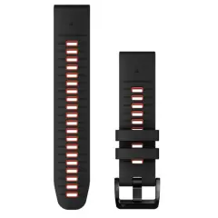 Garmin nadomestni pašček Quickfit 22'', silikonski, Black/Flame Red