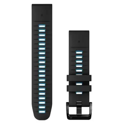 Garmin nadomestni pašček, QuickFit 22'', silikonski, Black/Cirrus Blue