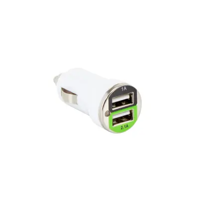 SBOX polnilec avtomobilski USB 2xTipA bel CC-221W