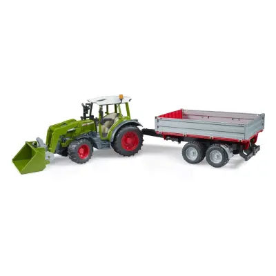 BRUDER traktor Fendt Vario 211 s čelnim nakladalnikom in prekucno prikolico02183
