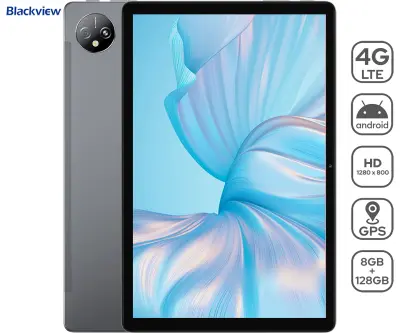 Blackview TAB80 10.1'' tablični računalnik 8GB+128GB LTE, priložen ovitek in zaščitno steklo, siva