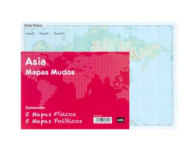 PAKET 10 MUTE MAPS AZIJA FIZIČNA POLITIKA