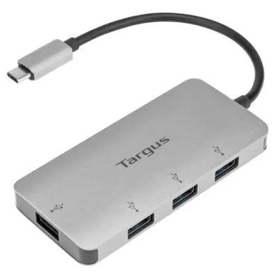 Adaptador Targus USB-C A 4XUSB 3.0 PLATA