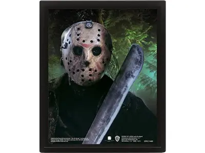Pyramid International Freddy proti Jason plakat v 3D, lentikularni plakat (Jason Voorhees Design) v petek 13. dekor stene 25 cm x 20cm x 1,3 cm v okvi