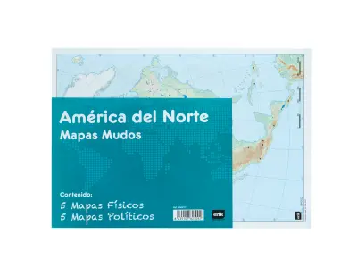 PAKET 10 MUTE MAPS JE FIZIČNA POLITIKA SEVERNE AMERIKE