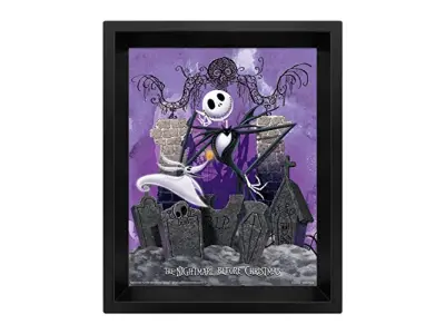 Pyramid International Disney The Nightmare pred božičnim plakatom v 3D (Jack Skellington Graveyard Design) lentikularni plakat v okvirju škatle 25 cm
