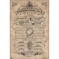 PLAKAT HARRY POTTER ŠOLSKI SEZNAM HOGWARTS