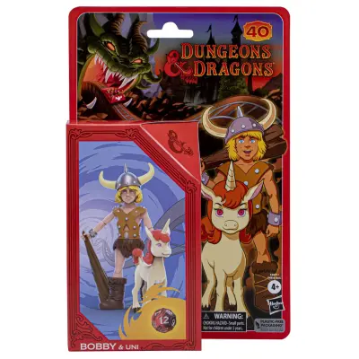 Dungeons & Dragons Cartoon Classics 6-palčno merilo Bobby & Uni 2 paket akcijskih figur D&D igrače, večbarvne