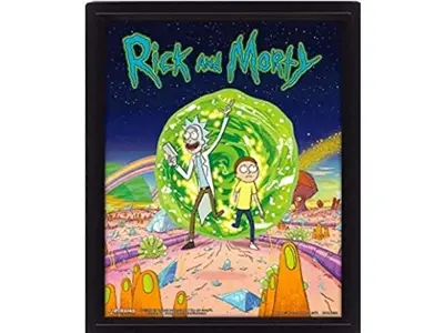 Cartoon Network Rick in Morty Portal 3D lentikularni plakat, večbarvni, 10 x 8-palčni