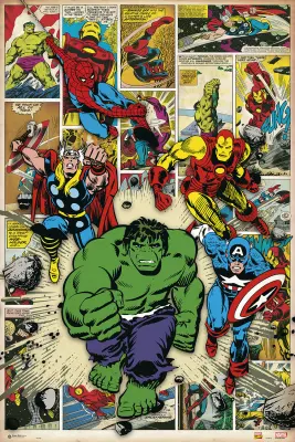PLAKAT MARVEL HEROES COMIC CLASICO