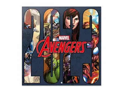 Grupo Erik Marvel Stenski koledar Avengers 2023 12' x 12' FSC| 12-mesečni planer | Kvadratni stenski koledar 2023 | Koledar družinskega načrtovalca 20