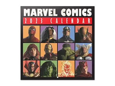 Stenski koledar Grupo Erik Marvel Comics 2023 12' x 12' FSC| 12-mesečni planer | Kvadratni stenski koledar 2023 | Koledar družinskega načrtovalca 2023