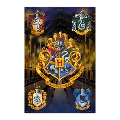 PLAKAT HARRY POTTER ESCUDOS HOGWARTS