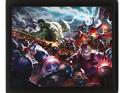 Pyramid International Marvel Avengers plakat v 3D (Avengers Assemble Heroes Assault Design) 3d lentikularni plakat v okvirju škatle 25cm x 25 cm, Marv