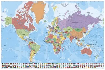 PLAKAT CARTE DU MONDE