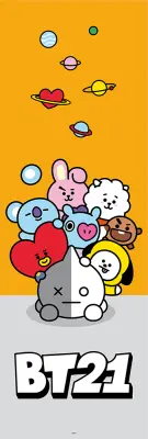 PLAKAT ZA VRATA BT21 LIKI