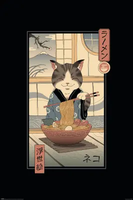 PLAKAT VINCENT TRINIDAD NEKO RAMEN UKIYOE