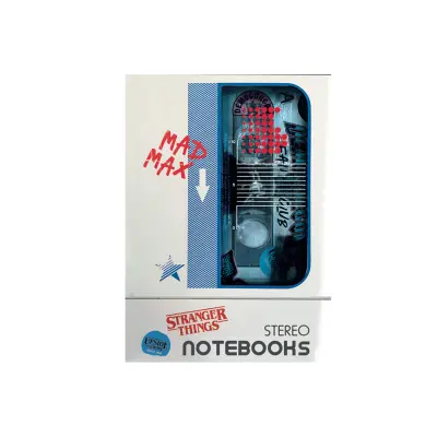 PAKET 3 CUADERNOS A6 CON FUNDA STRANGER THINGS WALKMAN