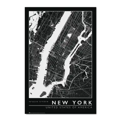 PLAKAT ZEMLJEVID MESTA NEW YORK