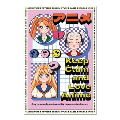 PLAKAT ANIME KEEP CALM IN LOVE ANIME