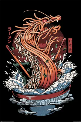PLAKAT ILUSTRATA DRAGON RAMEN