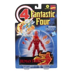 Marvel Hasbro Legends Series Retro Fantastic Four The Human Torch 6-palčna igrača akcijska figura, vključuje 5 dodatkov, večbarvna