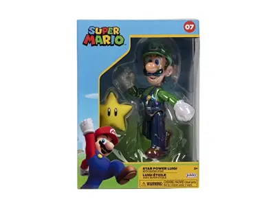 Nintendo Super Mario Luigi w/Star Figurine v zbiralniku 10 cm