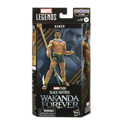 Marvel Hasbro Legends Series Black Panther Wakanda Forever Namor 6-palčna igrača akcijska figura, 3 dodatki, 1 izdelava - del A-figure, večbarvna (F36