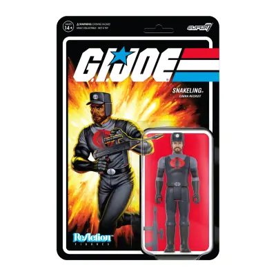 FIGURA REACTION GI JOE COBRA SNAKELING FACTORY WORKER BEARD TAN