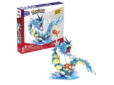 Mega Pokémon akcijska figura za gradnjo igrač, postavljene za otroke, Magikarp Evolution Set s 411 koščki, gradbeni in pozivni gyarados, 20 palcev, HN