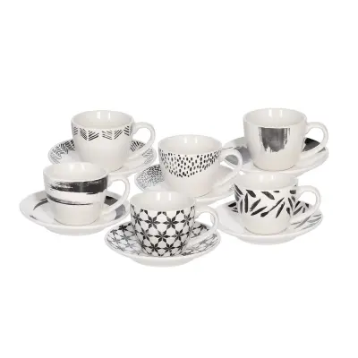 Set skodelica za črno kavo s podstavkom Zenith 80ml / 6 kos / porcelan