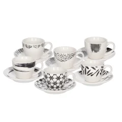Set skodelica za čaj s podstavkom Zenith 200ml / 6 kos / porcelan
